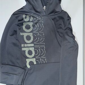 Adidas Kids Charcoal Hoodie with Light Gray Logo